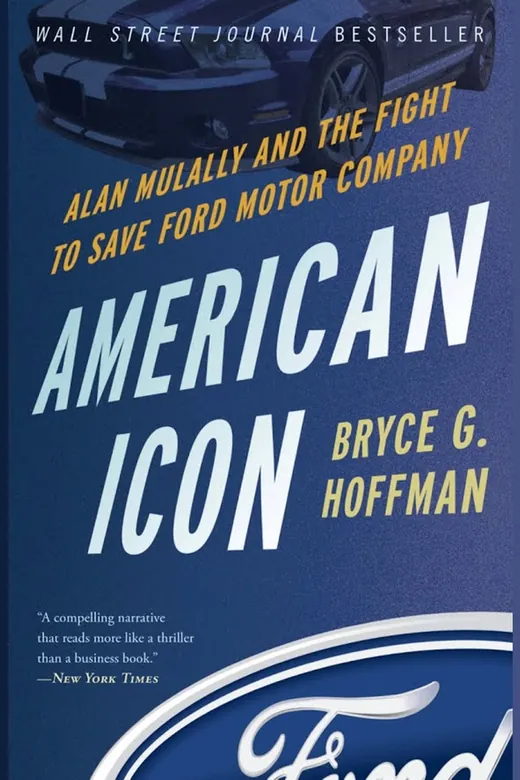 The cover of American Icon: Alan Mulally and the Fight to Save Ford Motor Company