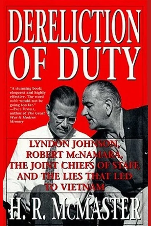 The cover of Dereliction of Duty: Johnson, McNamara, the Joint Chiefs of Staff