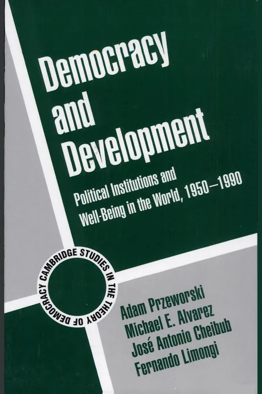 The cover of Democracy and Development: Political Institutions and Well Being in the World, 1950–1990
