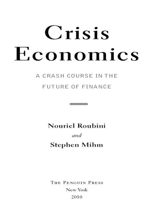 The cover of Crisis Economics