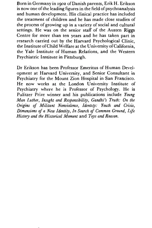 The cover of Childhood and Society