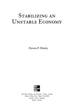 The cover of Stabilizing an Unstable Economy