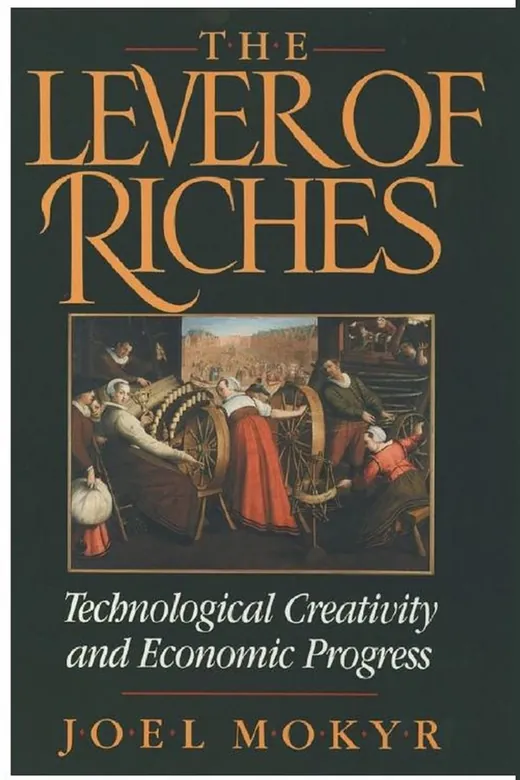 The cover of The Lever of Riches: Technological Creativity and Economic Progress